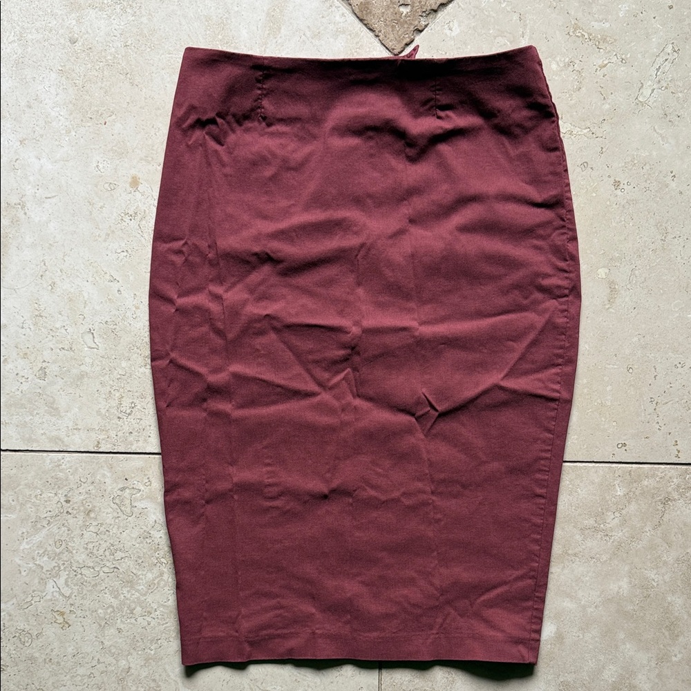 Chic Brick Red Pencil Skirt Size 8